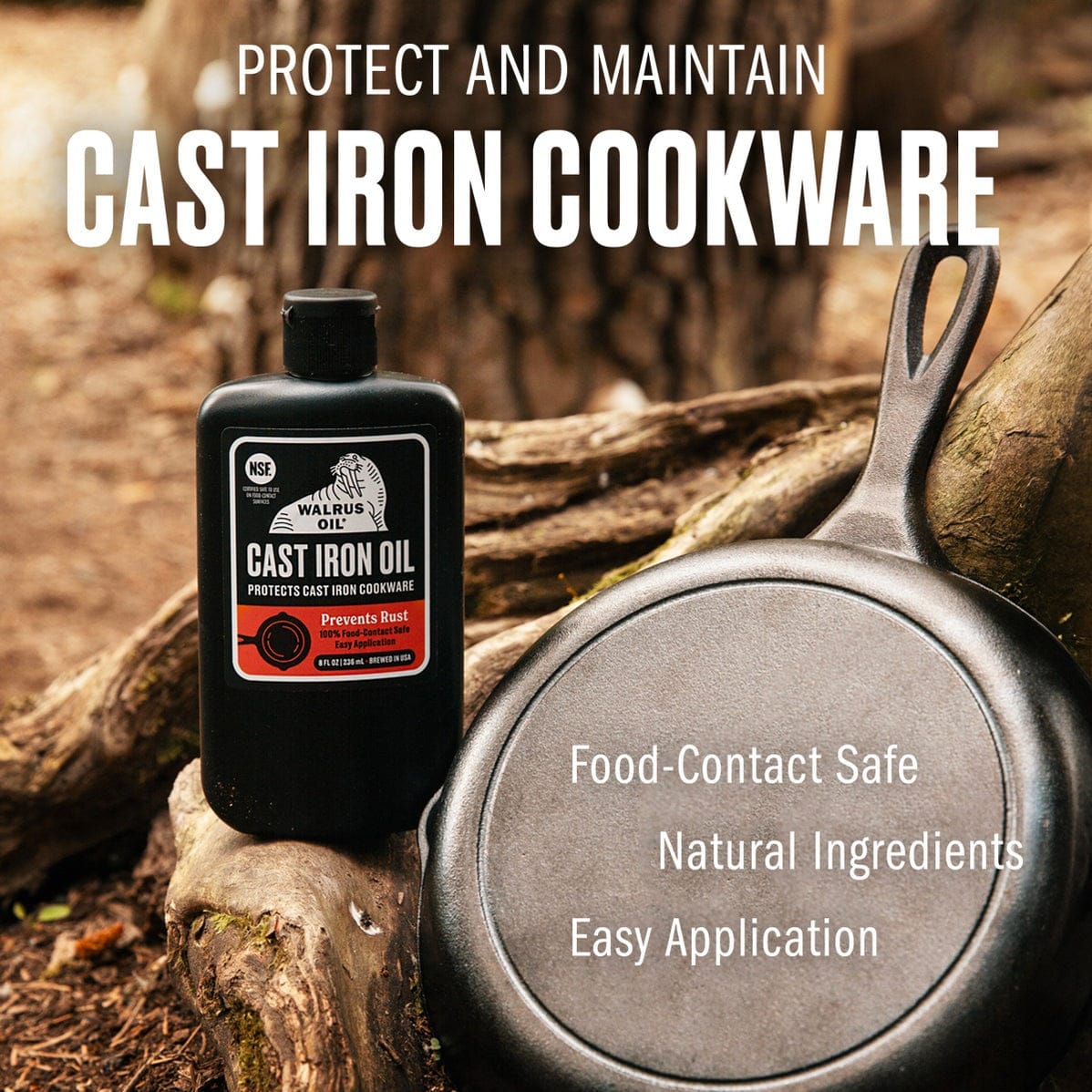 Table & Counter Accessories Walrus Oil Cast Iron Oil, 8 oz.
