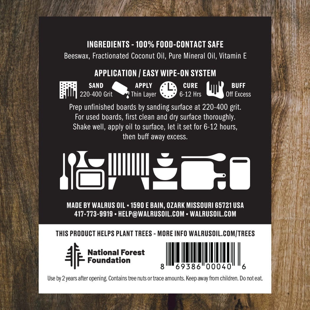 Table & Counter Accessories Walrus Oil Cutting Board Oil, 8 oz.