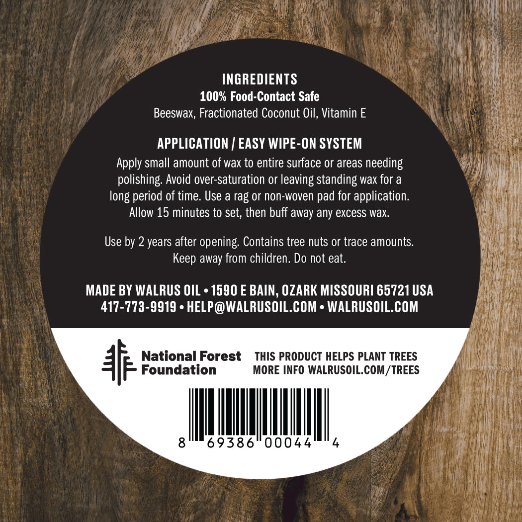 Table & Counter Accessories Walrus Oil Wood Wax, 3 oz.
