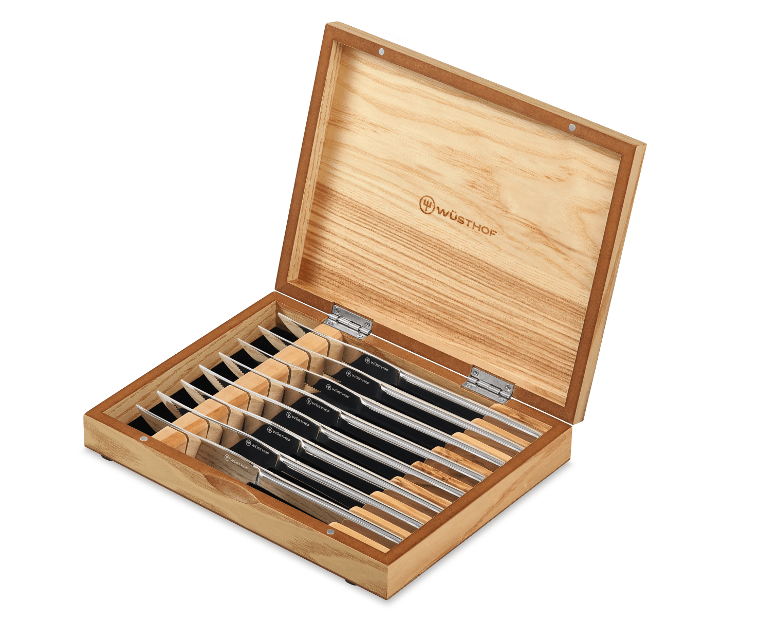 Cutlery Wusthof 8-Piece SS Steak Knife Set with Olivewood Box