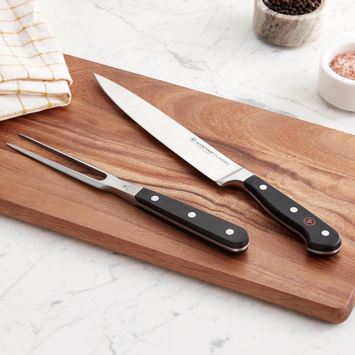 Cutlery Wusthof Classic 2-Piece Carving Set (Hollow Edge)