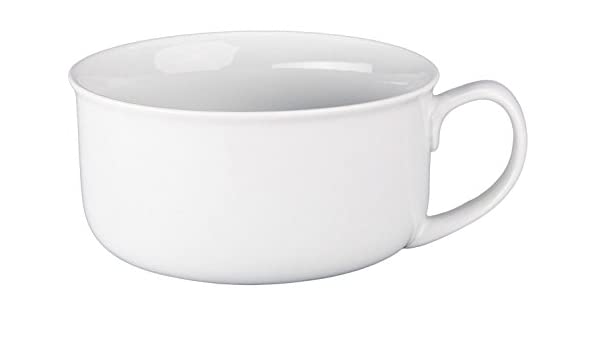 White Porcelain Soup Bowl With Handle