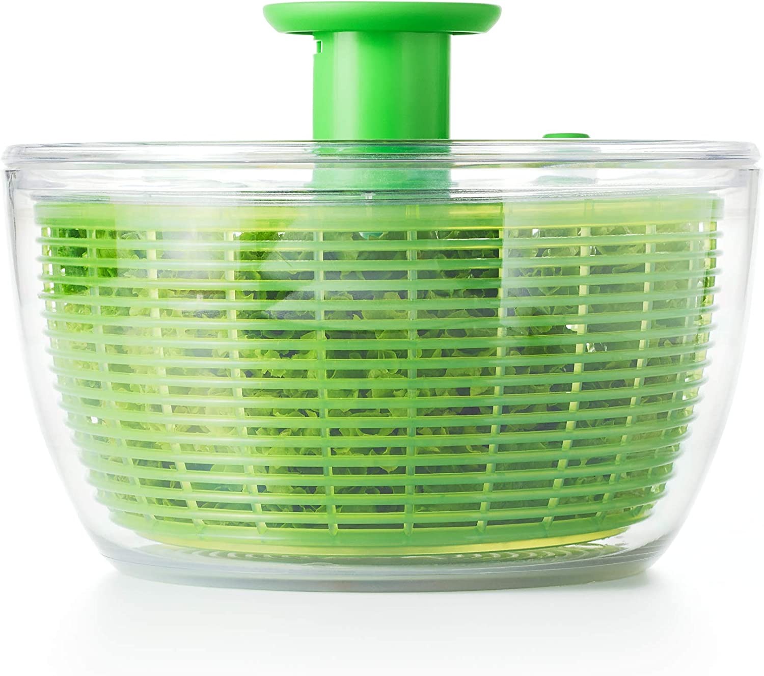 OXO Clear Bowl 10 In Large Salad Spinner with Extra Storage Lid