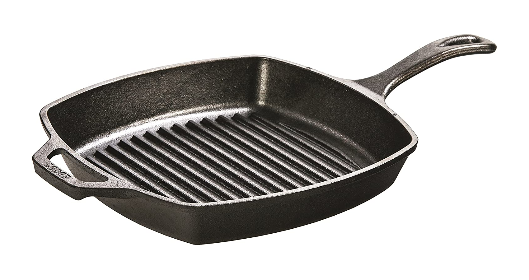 Lodge 10.25 in. Dual Handle Cast Iron Grill Pan, Black