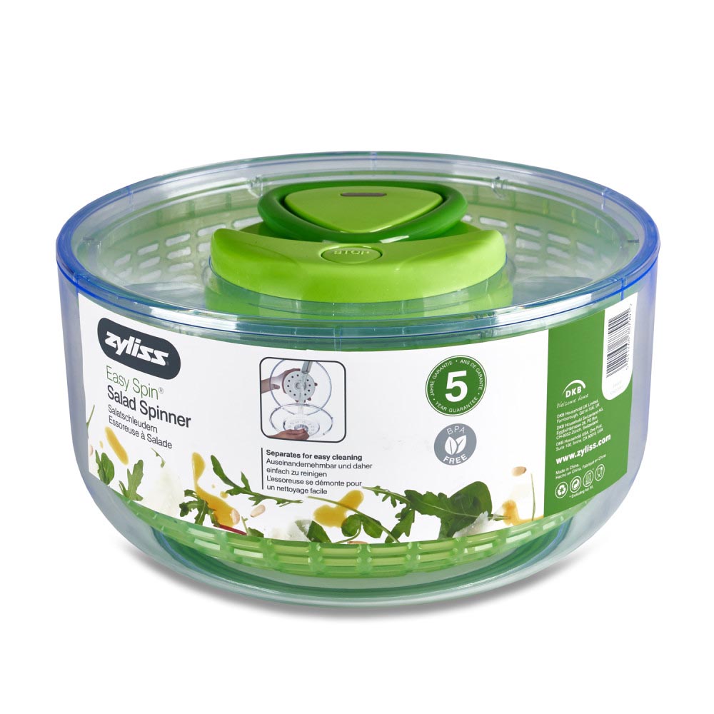 Zyliss Easy Spin Salad Spinner - Salad Spinner with Pull