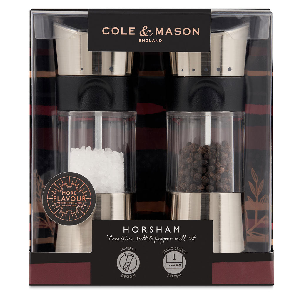 Cole & Mason Horsham Salt & Pepper Set, Chrome