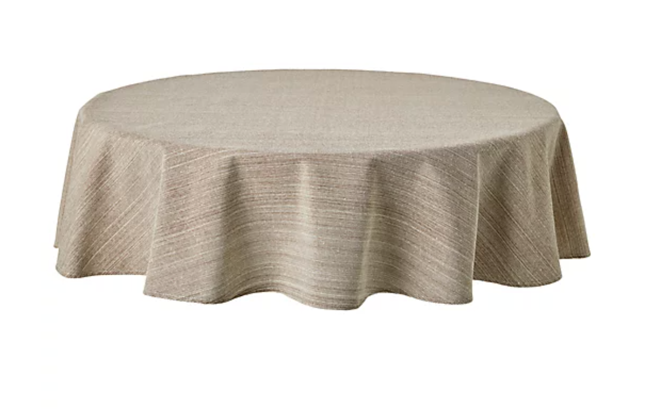 KAF Chambray Tablecloth - Flax Round 70"
