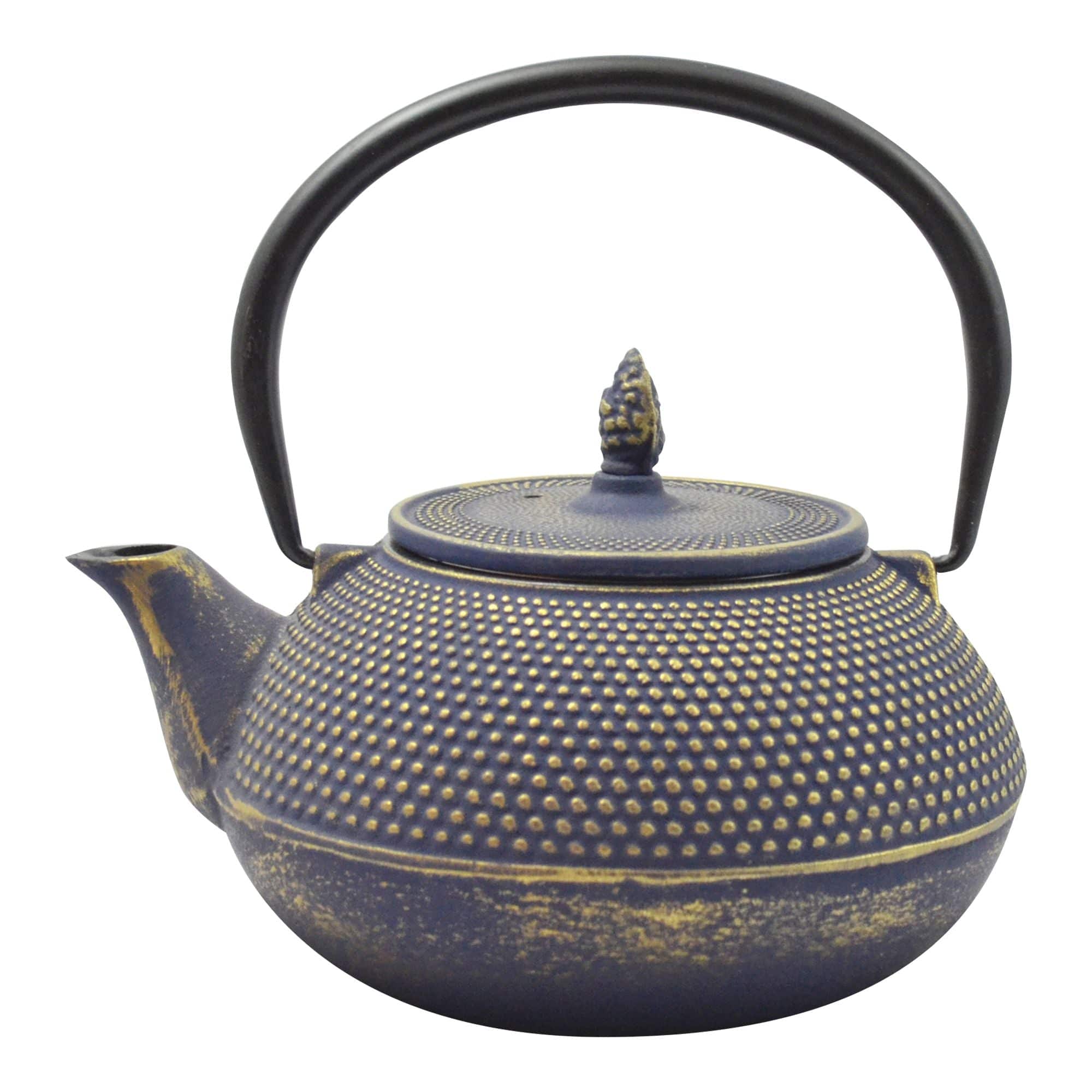 Coffee & Tea Arare Cast Iron Teapot 40 fl. oz. Blue/Gold
