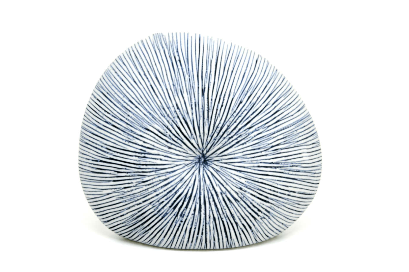 Tabletop Art Floral Vase DIVA, White/Blue, Lines