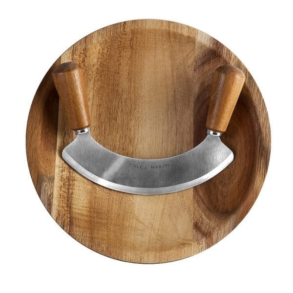 Table & Counter Accessories Ashden Acacia Wood Mezzaluna with Board