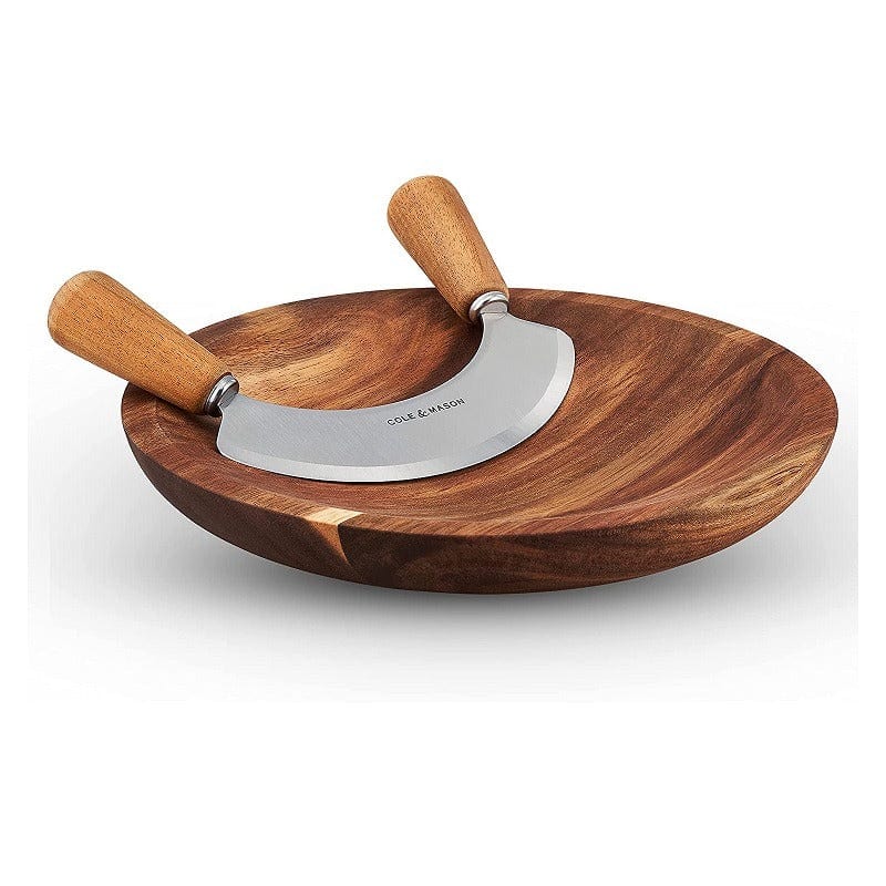 Table & Counter Accessories Ashden Acacia Wood Mezzaluna with Board