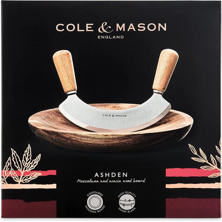 Table & Counter Accessories Ashden Acacia Wood Mezzaluna with Board