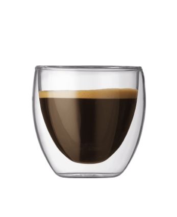 Bodum Double Wall Espresso Glass, Set of 2, 2.5 oz