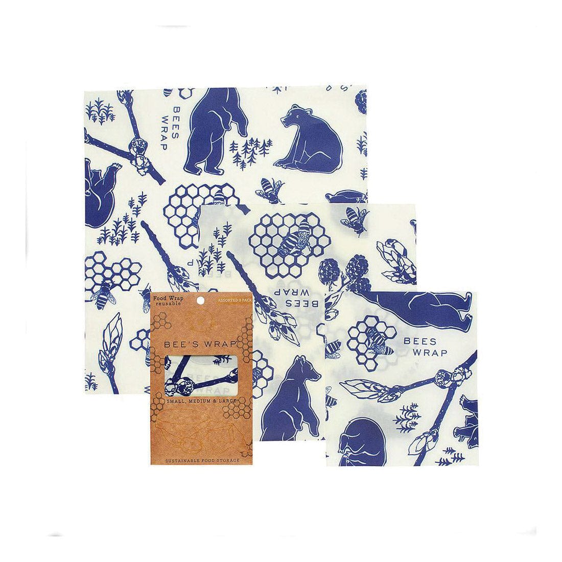 Travel & Storage Bee's Wrap Lunch Pack - Bees + Bears Print