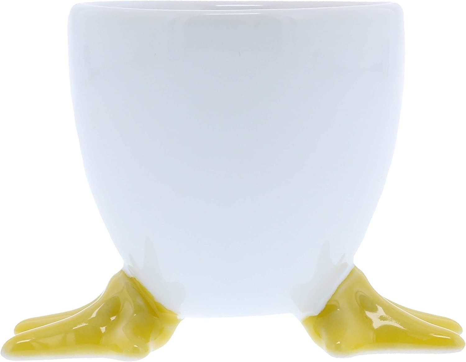 Table & Counter Accessories White Chicken Footed Egg Cup with Yellow Feet Set of 4