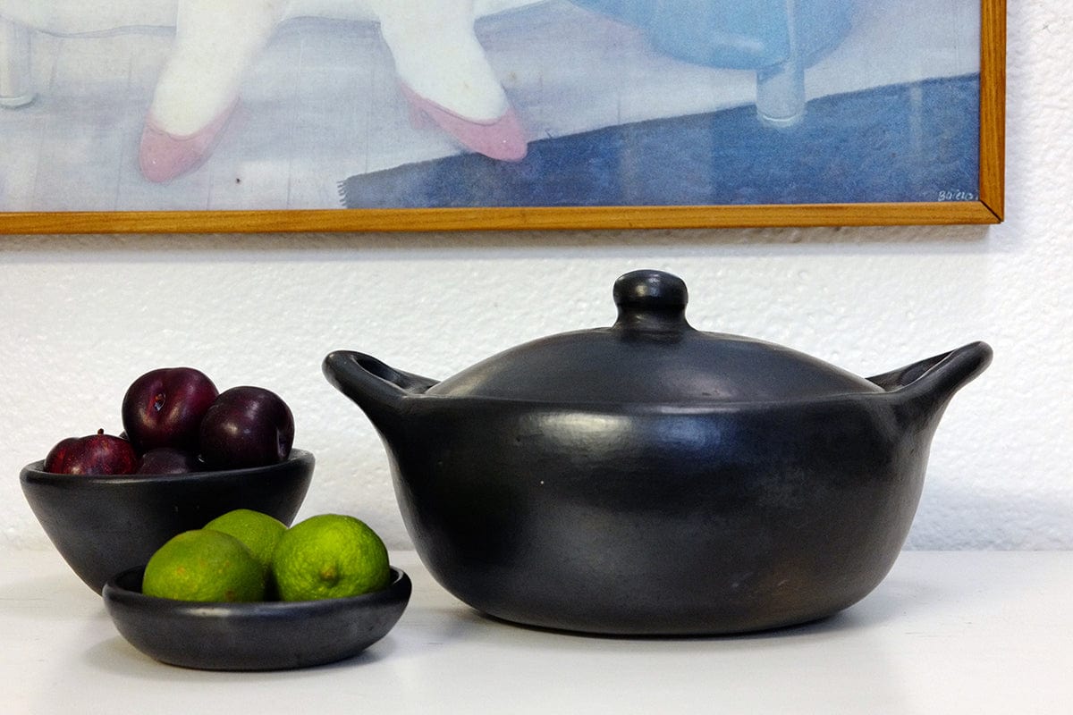 Chamba Cookware Authentic Chamba Cone Bowl - Elegant, All-Natural Black Clay Dish for Soup, Salad or Serving - Handmade in Colombia