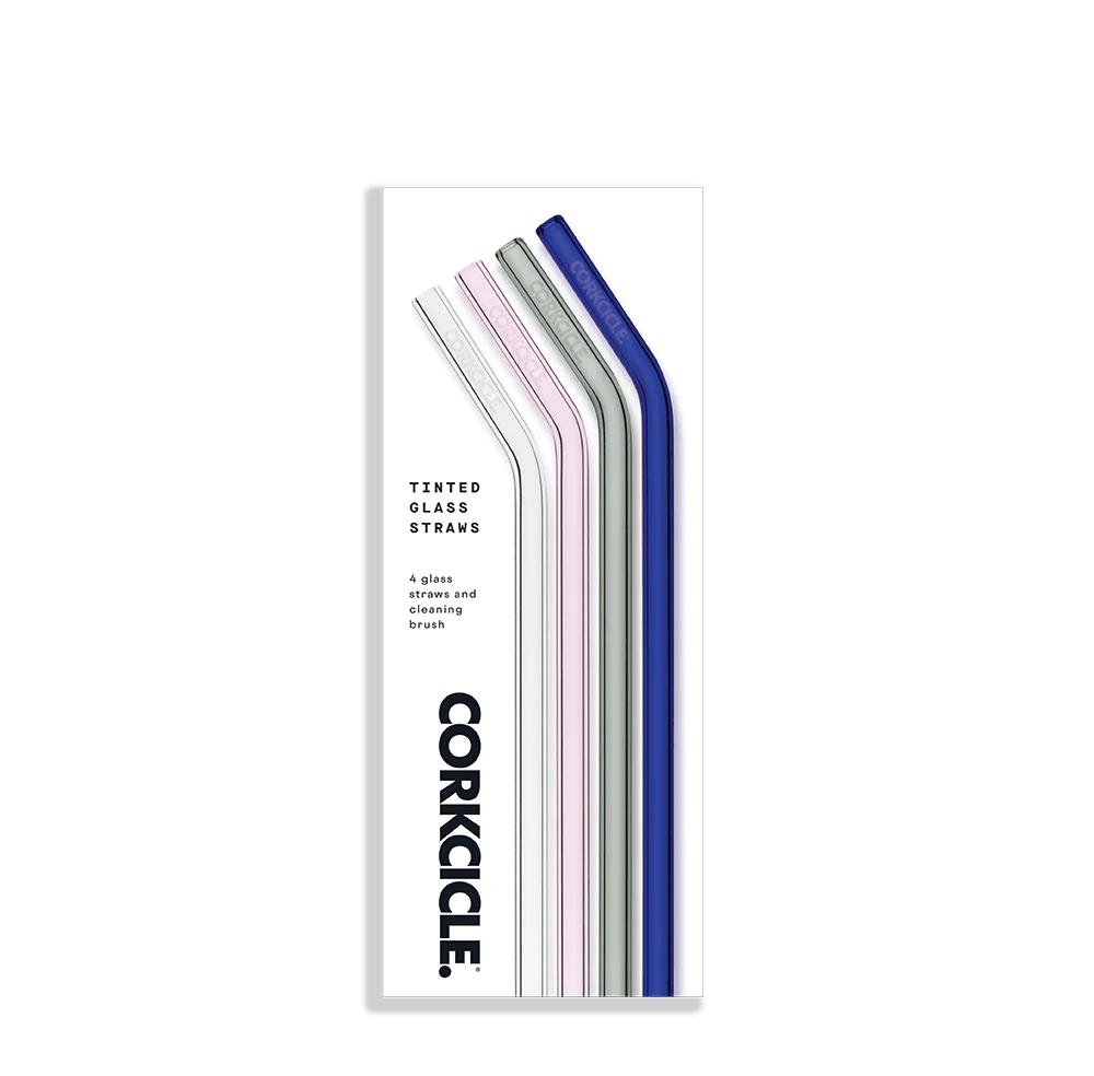 Coffee & Tea Corkcicle Straw Set - Glass - Multicolor