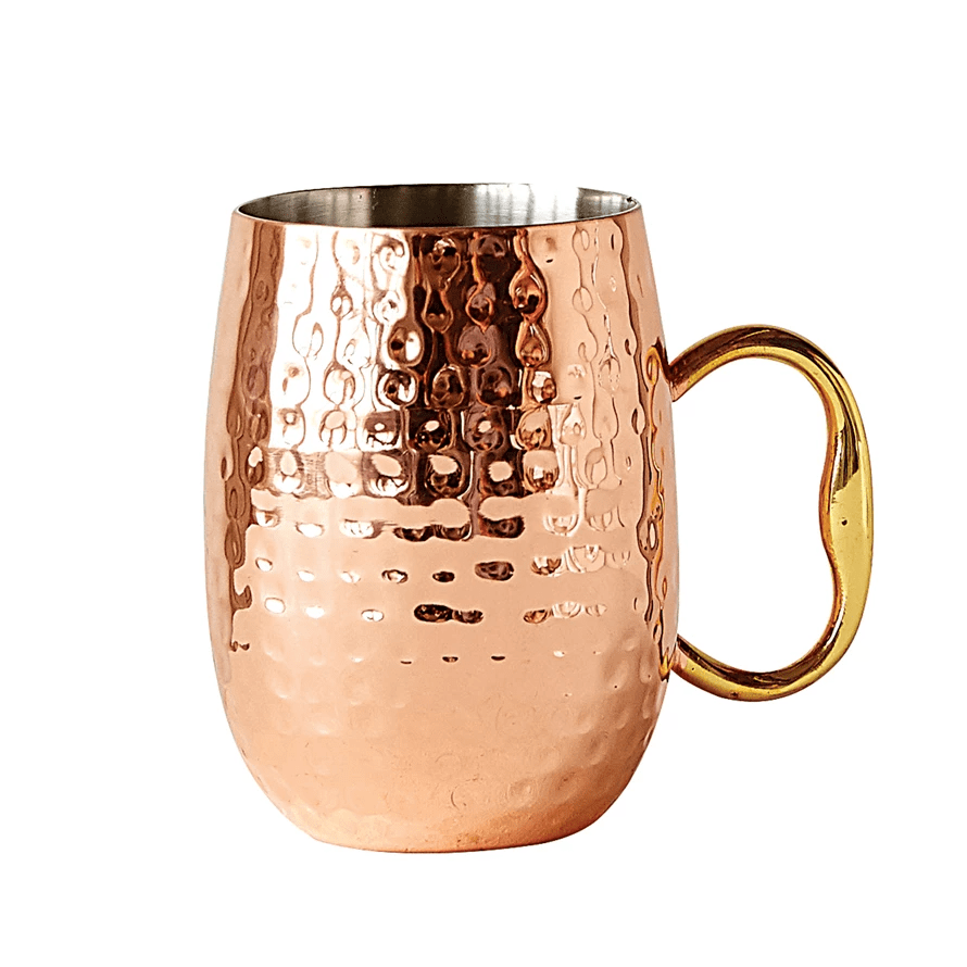 Barware Hammered Stainless Steel Mule Mug, Copper Finish