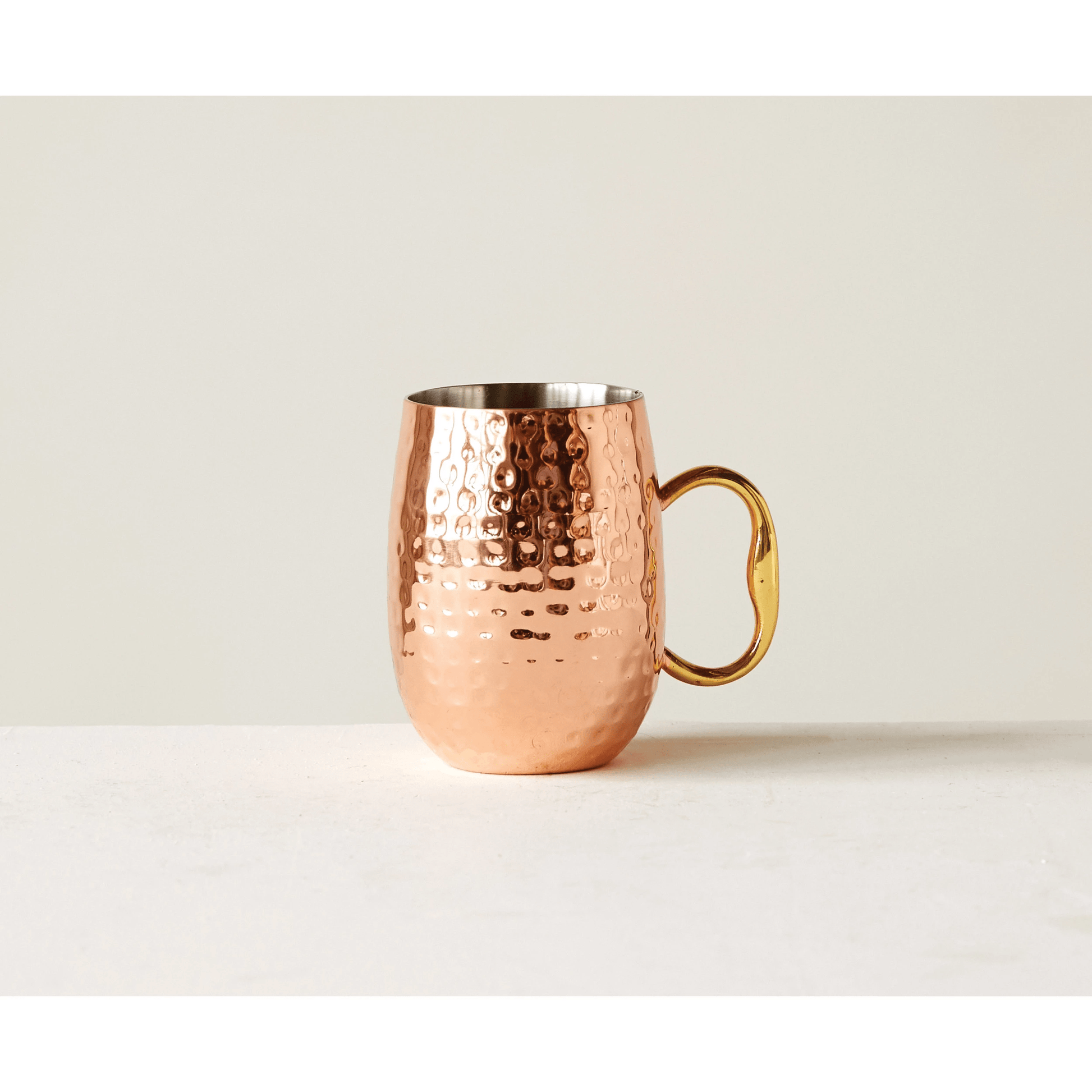 Barware Hammered Stainless Steel Mule Mug, Copper Finish