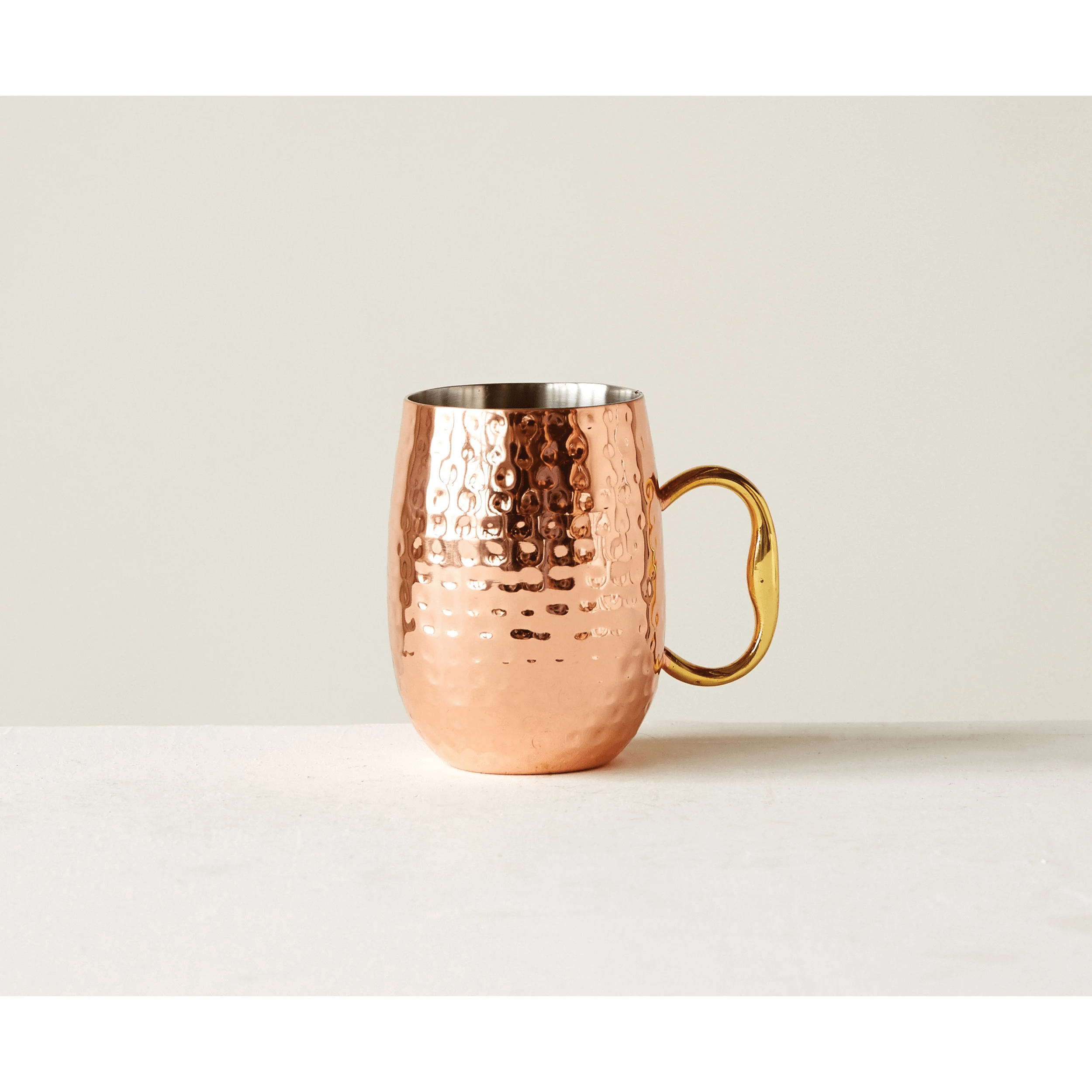Barware Hammered Stainless Steel Mule Mug, Copper Finish