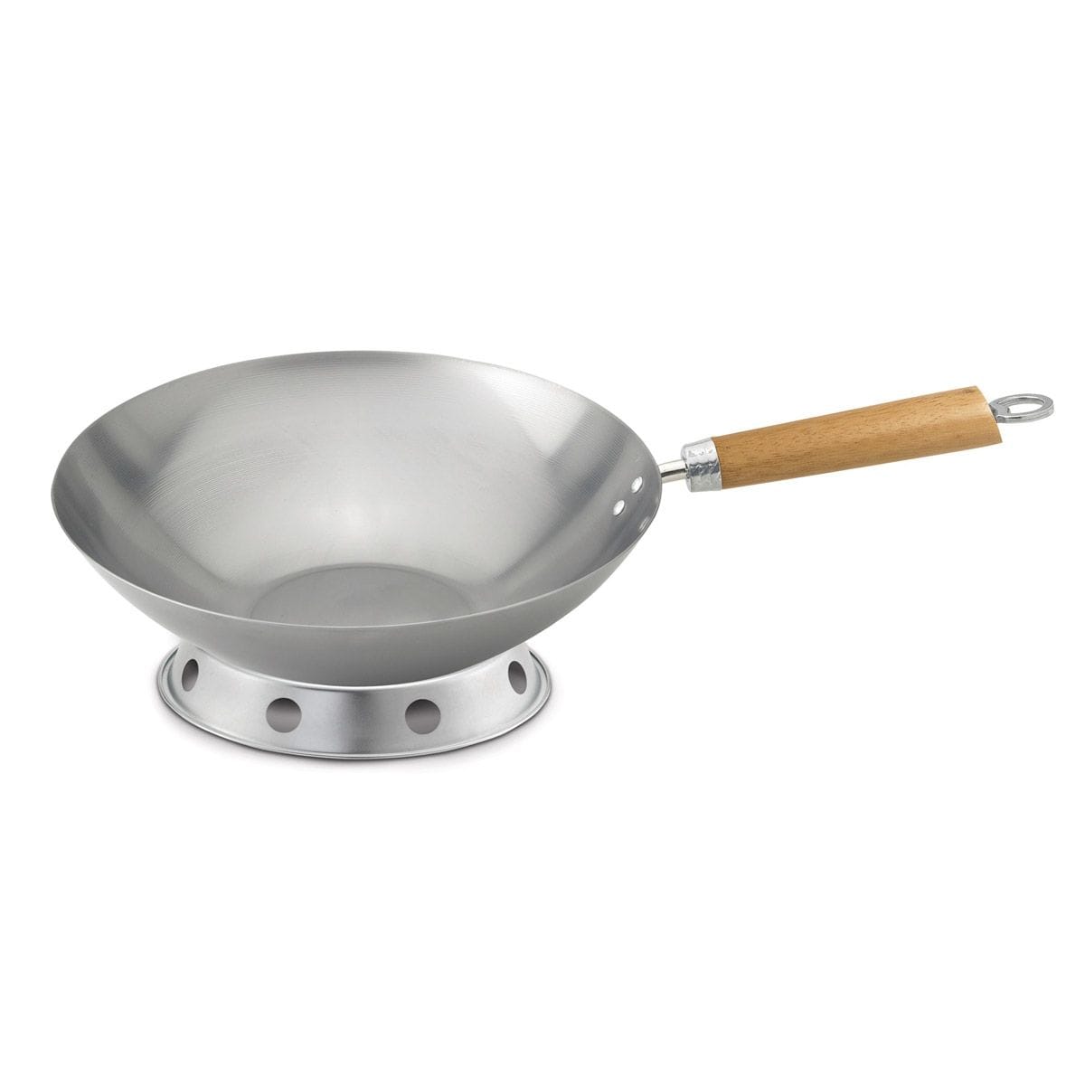 Helen's Asian Kitchen Round Bottom Carbon Steel Wok Set - 12