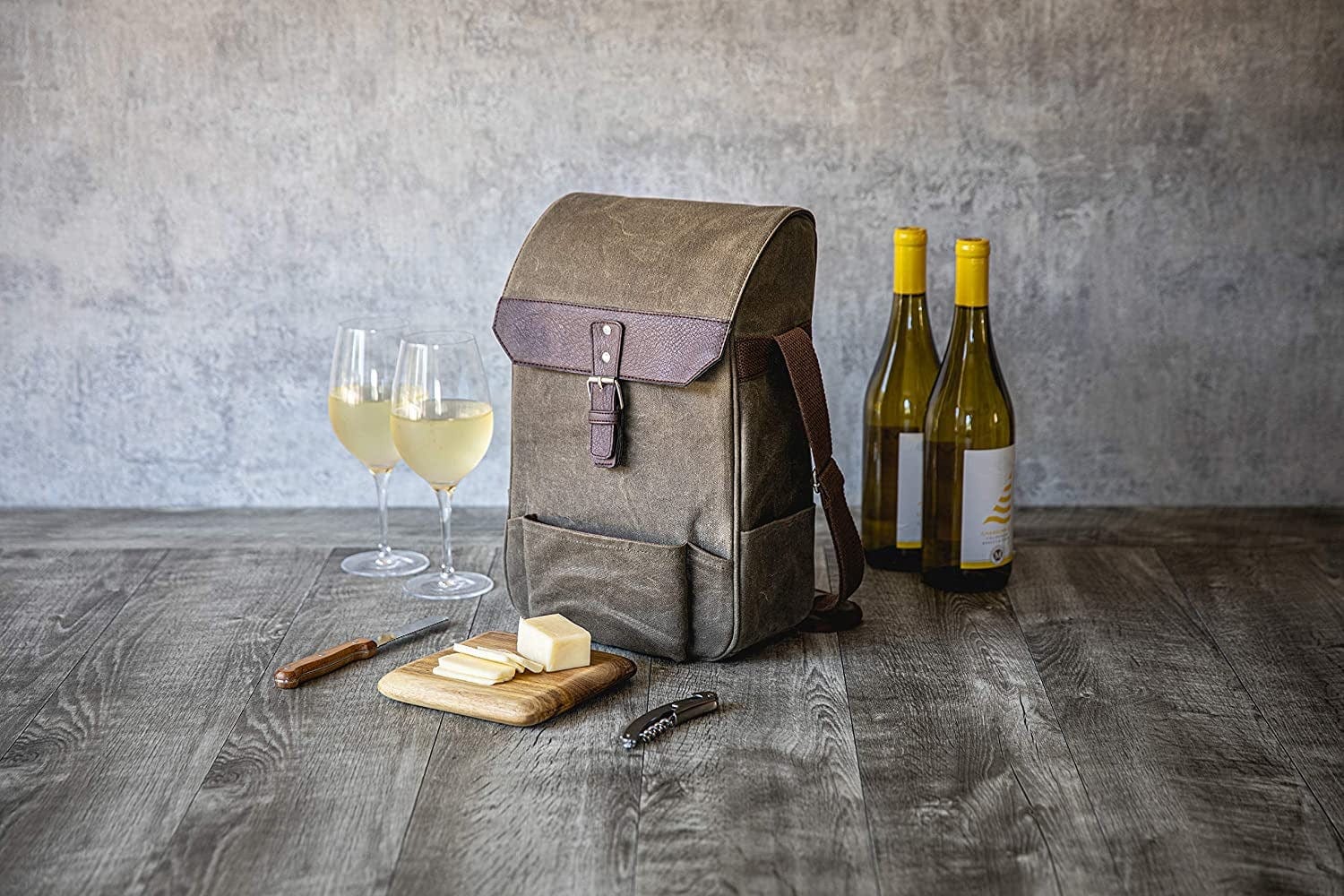 Travel & Storage Insulated Wine & Cheese Cooler Bag 2 Bottle