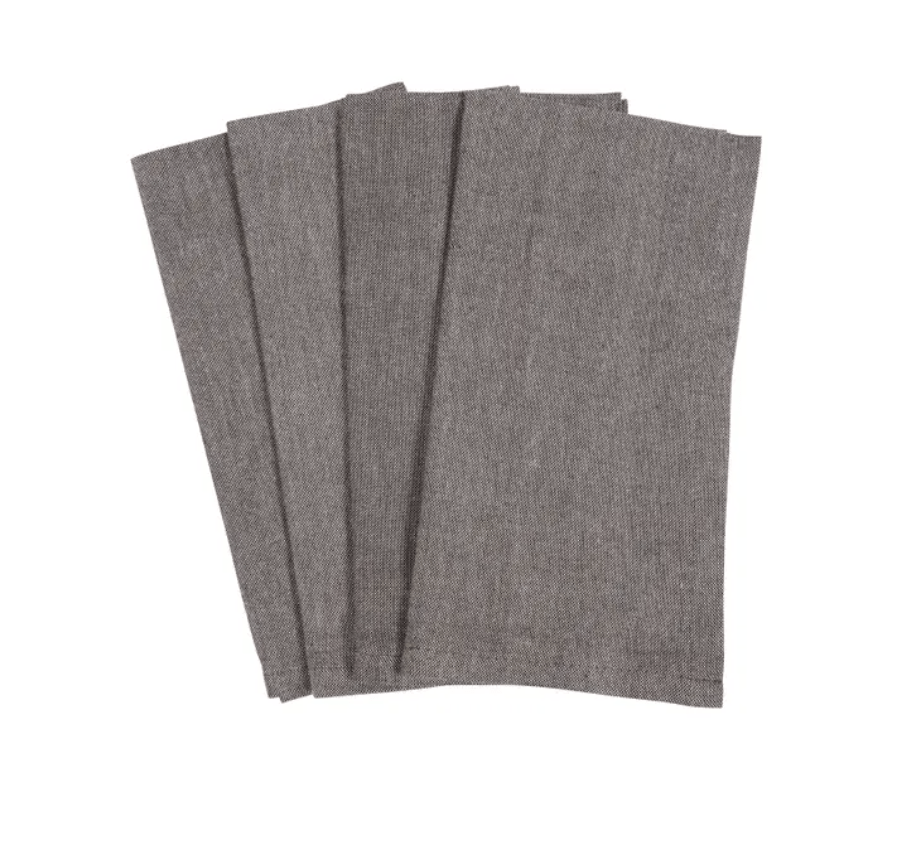 Linen KAF Chambray Napkin - Black Set of 4
