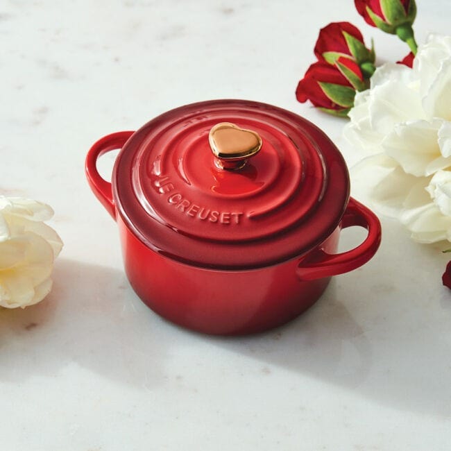 Le Creuset Mini Cocotte, Cerise with Rose Gold Heart Knob – MyToque