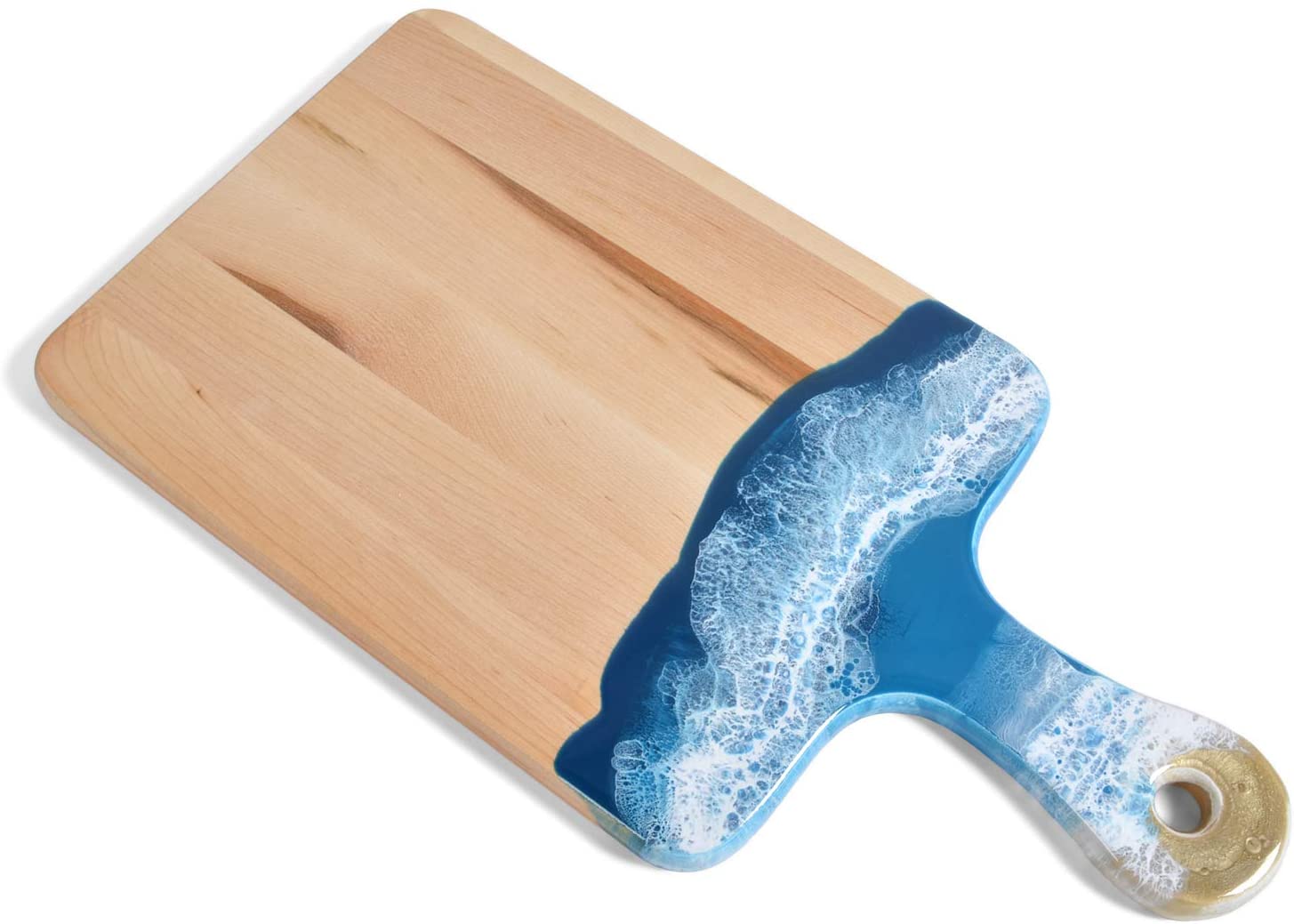 Tabletop Lynn & Liana Acacia Cheese & Charcuterie Board - Unique Ocean Design Paddle, 8" x 16"
