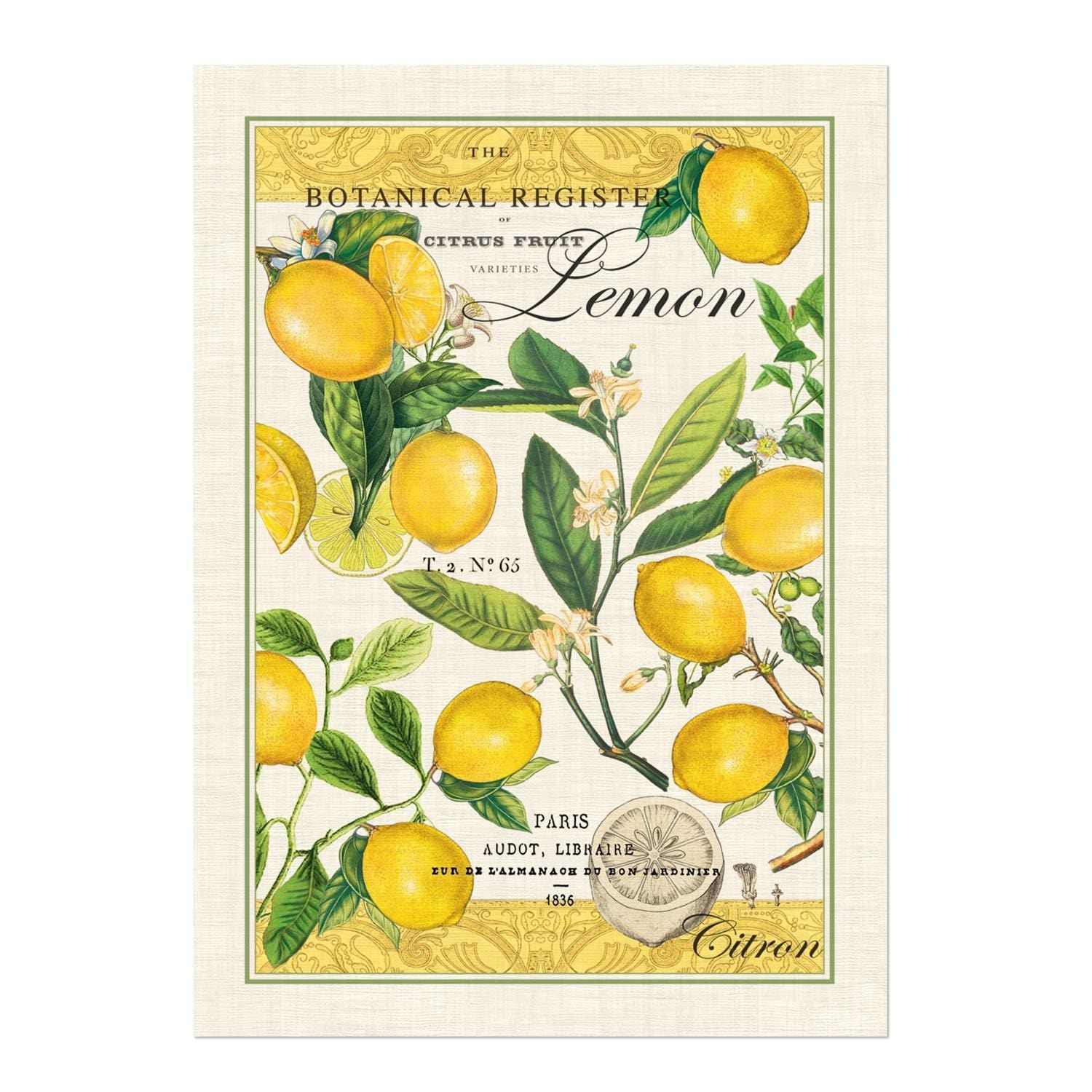 Linen Michel Design Kitchen Towel, Lemon Basil
