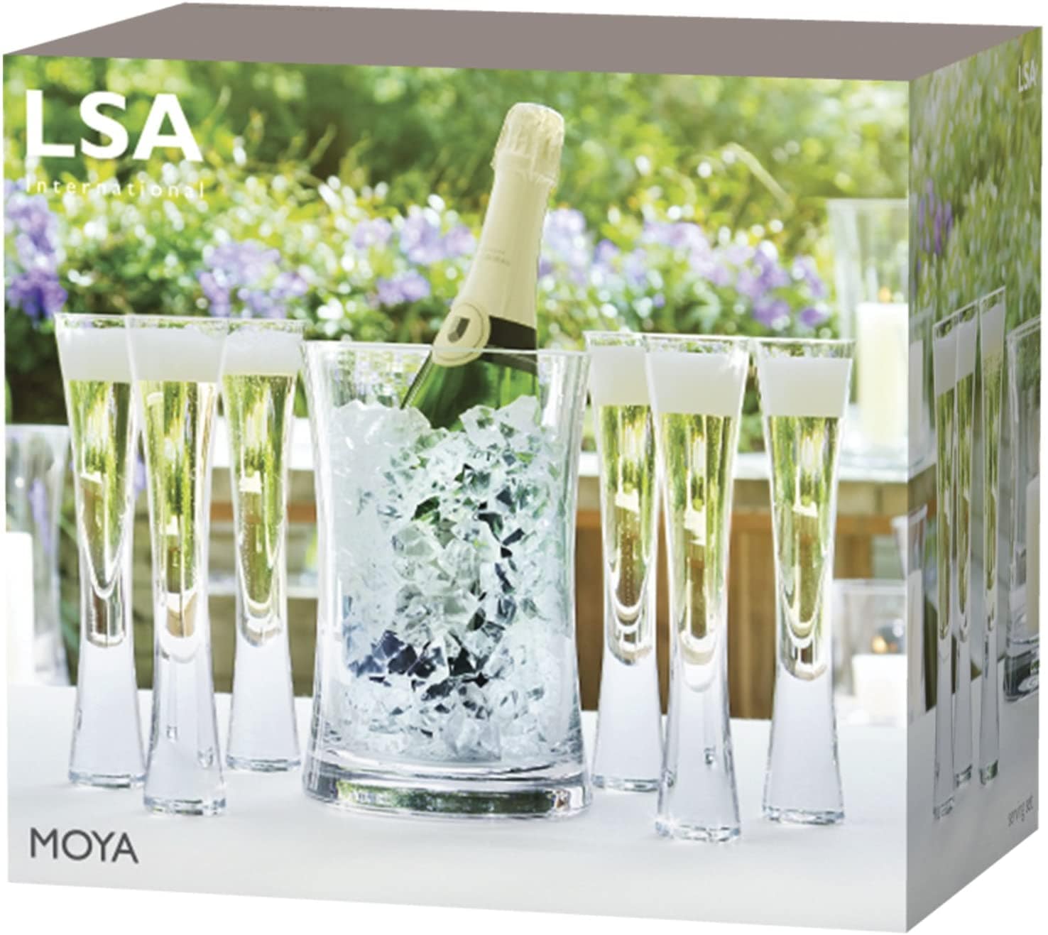 Glassware Moya Champagne Set (Bucket & Set of 6 Flutes)
