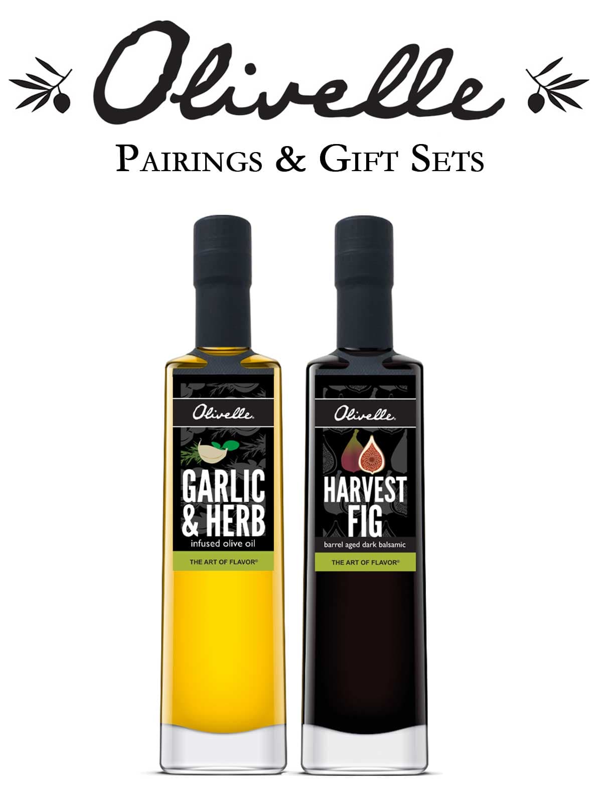 Food Olivelle Garlic & Herb Infused Olive Oil & Harvest Fig Balsamic Vinegar - Pairing 3