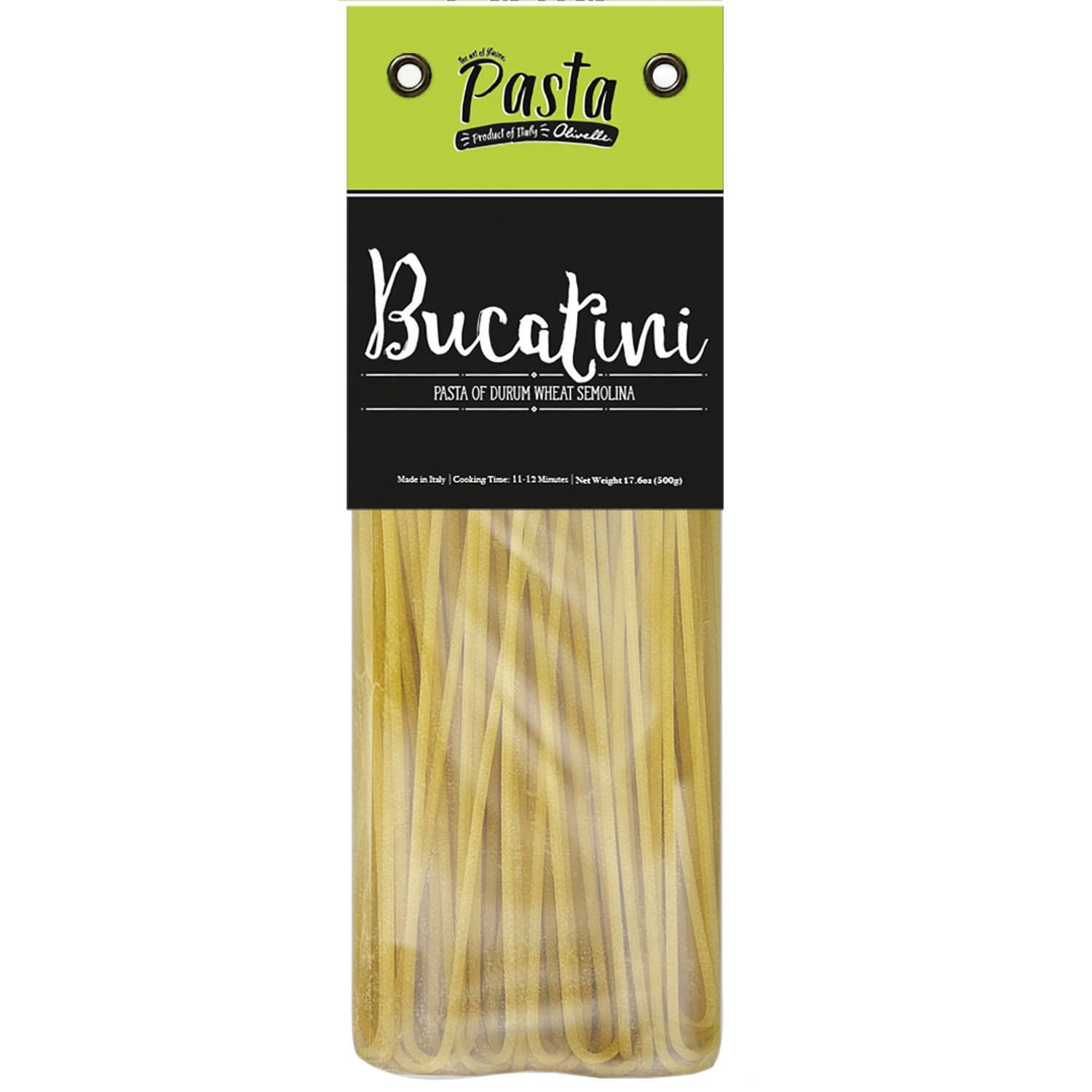 Food Olivelle Gift Set - Bucatini Pasta, Pasta Rocks, Tuscan Herb Infused Olive Oil, Bruschetta Dried Herb Blend, Smokey Bacon Sea Salt