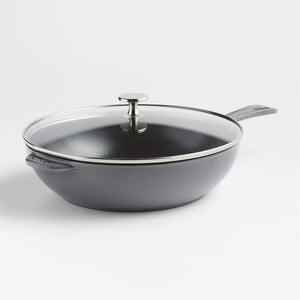 staub cast iron baby wok grey