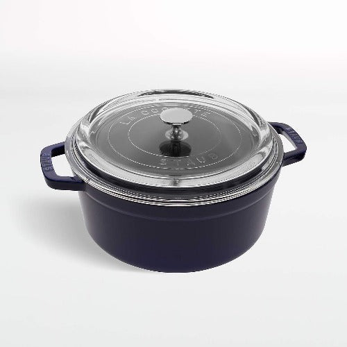  Staub Cast Iron 2.9-qt Daily Pan with Glass Lid - Dark Blue:  Home & Kitchen