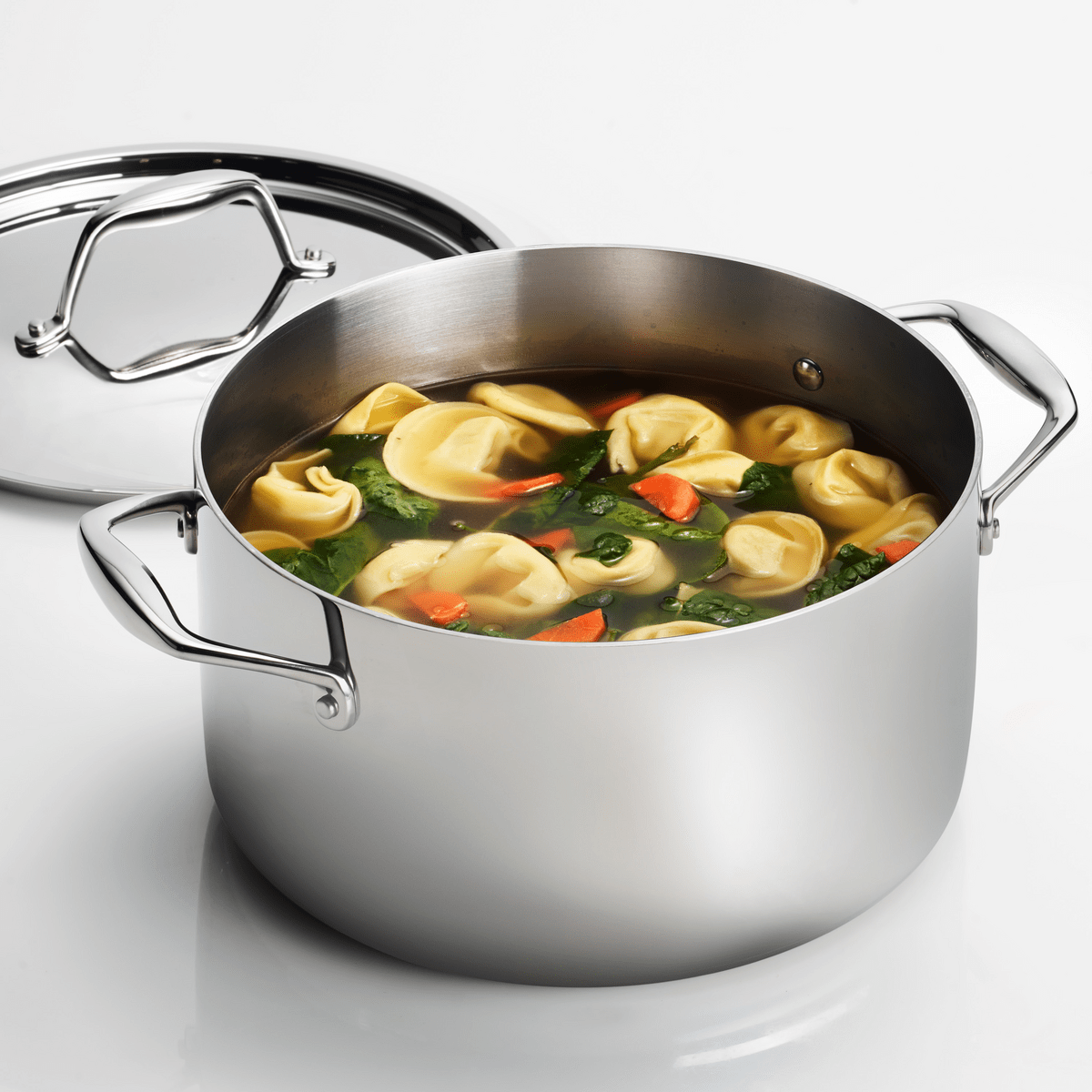 Tramontina Tri-Ply Clad Premium Stainless Steel 8 Quart Covered Stock Pot  NEW