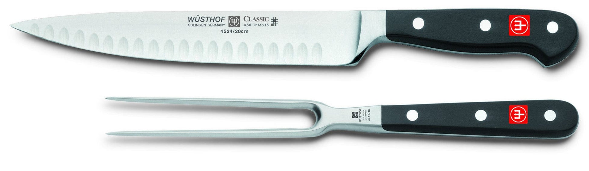 Cutlery Wusthof Classic 2-Piece Carving Set (Hollow Edge)